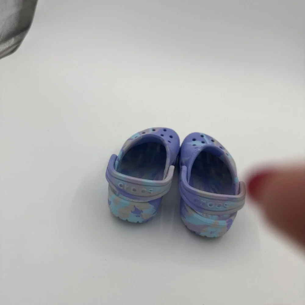 Crocs Girls Classic Lavender Purple Marbled  Tie Dye Clog Toddler Size  7